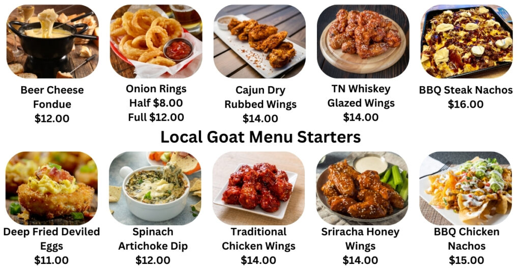 Local Goat - New American Restaurant Pigeon Forge Menu