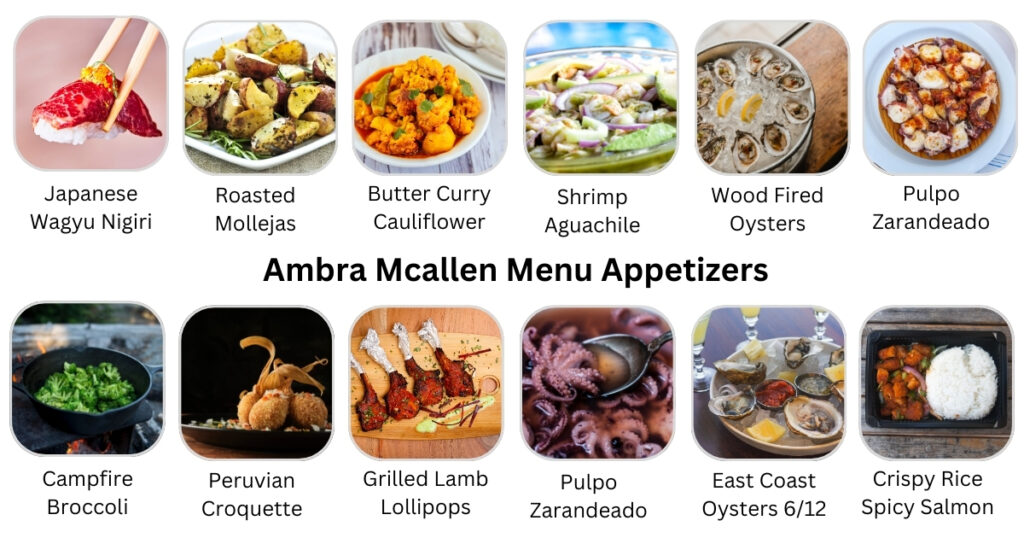  Ambra Mcallen Menu Appetizers