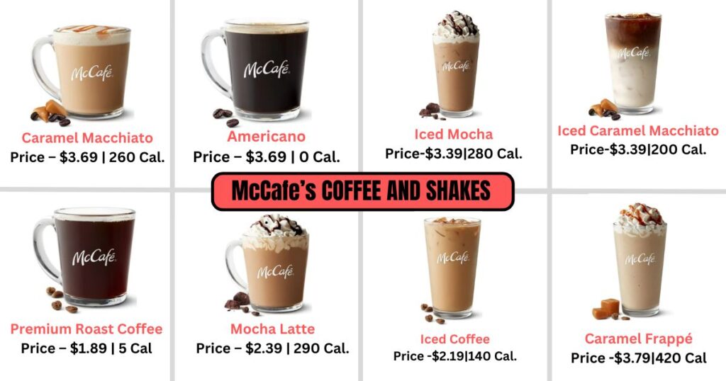 McDonald's Menu coffees