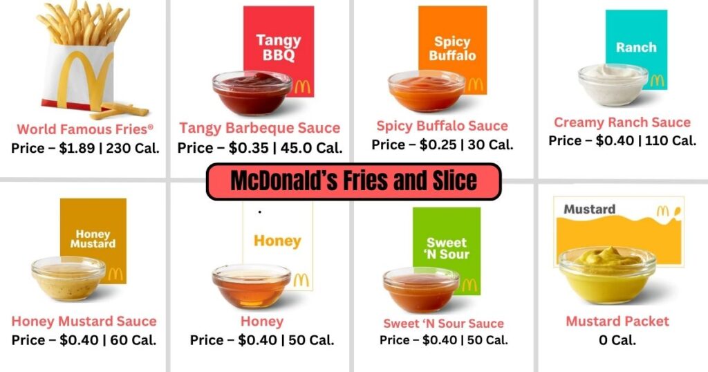 McDonald's Menu fries and sides