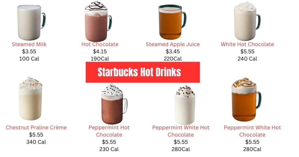 Starbucks Hot Drinks Items 