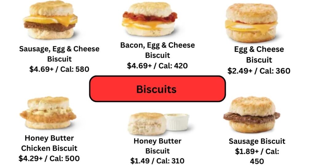 Wendy's Menu biscuits price