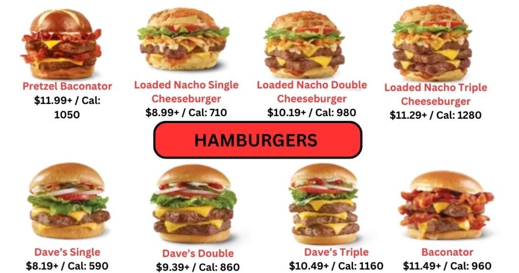 Wendy's Menu hamburger price