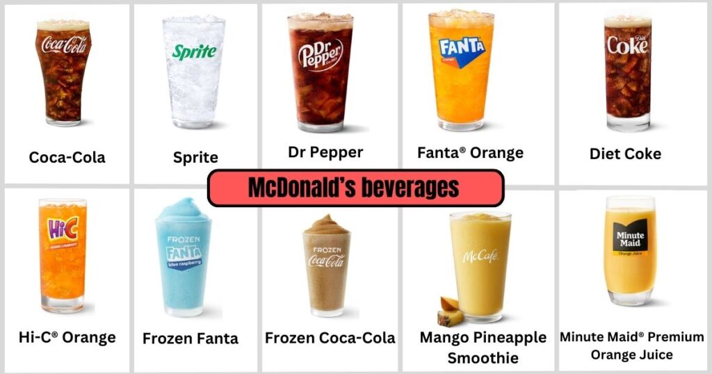 McDonald's Menu beverages