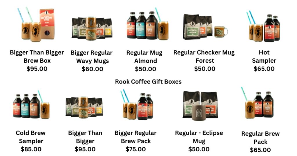 rook coffee menu gift boxes