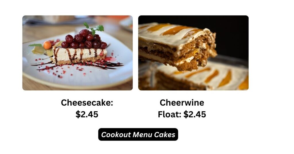 Cookout Menu Cakes