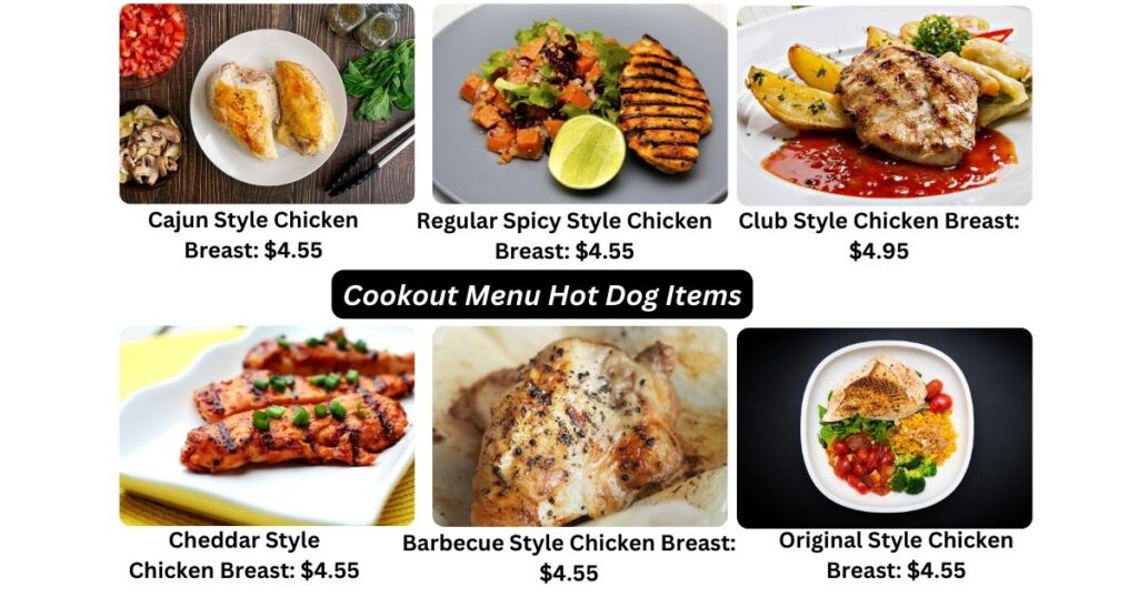 Cookout Menu Hot Dog Items