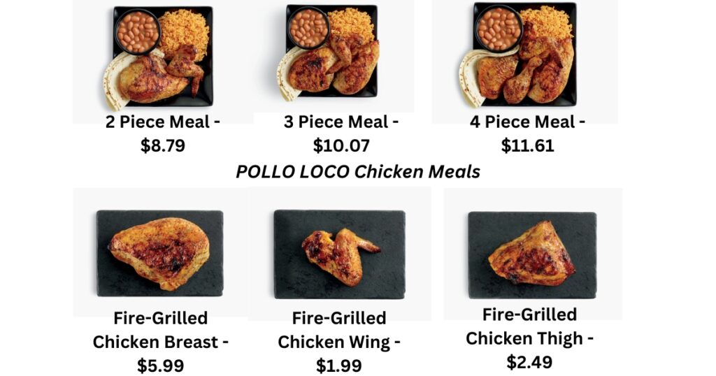 POLLO LOCO MENU CHICKEN MEALS