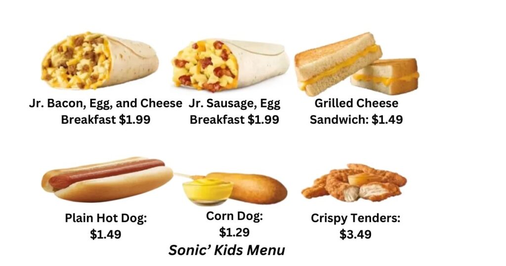 Sonic Kids Menu