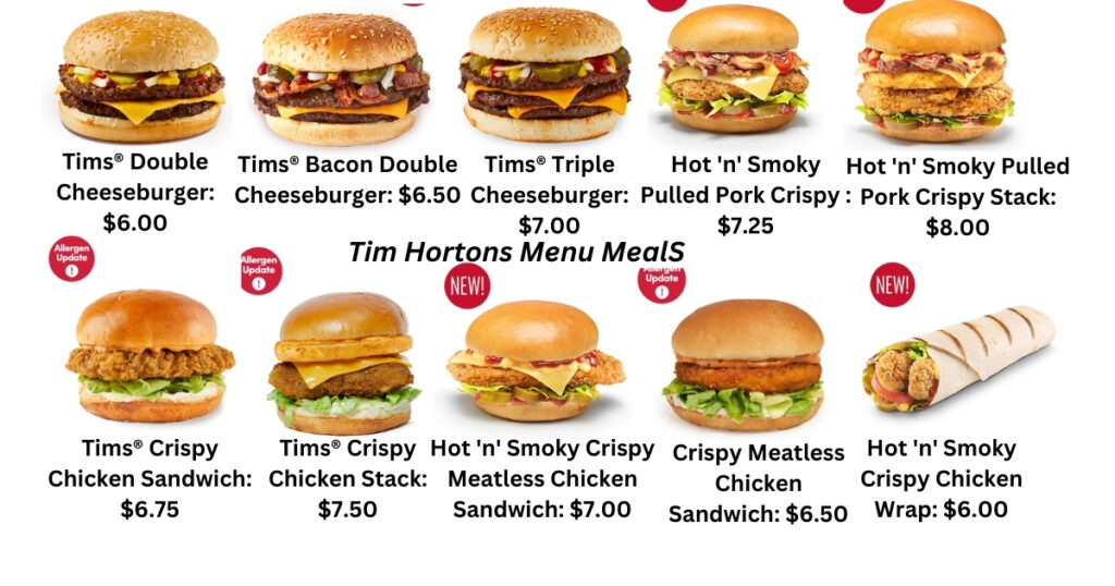 Tim Hortons Menu MealS