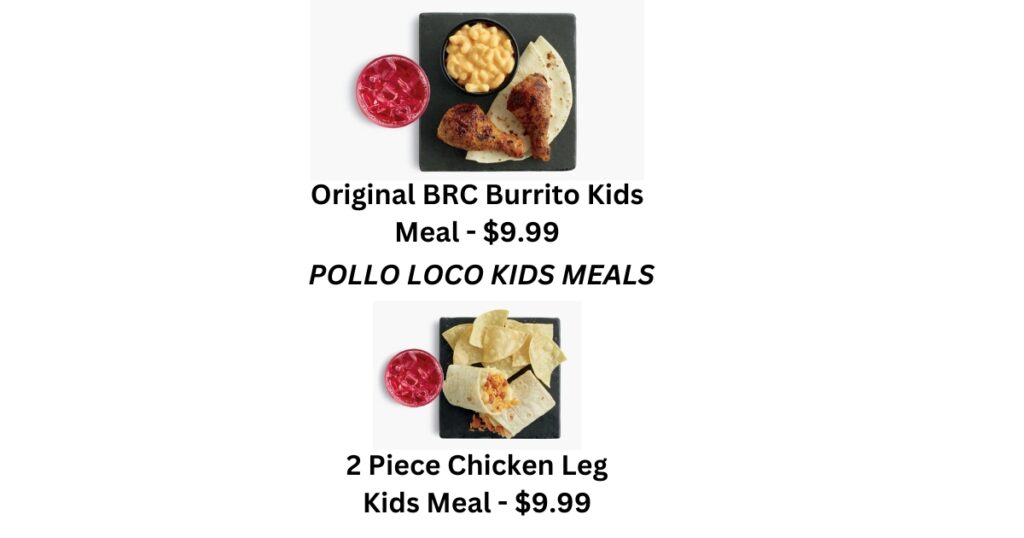 POLLO LOCO MENU KIDS MEALS