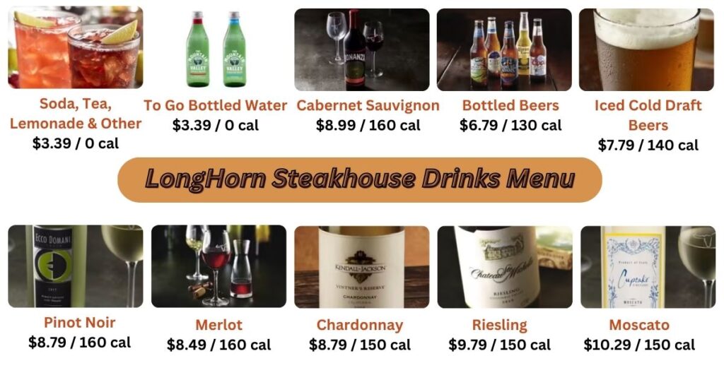 LongHorn Steakhouse Drinks Menu