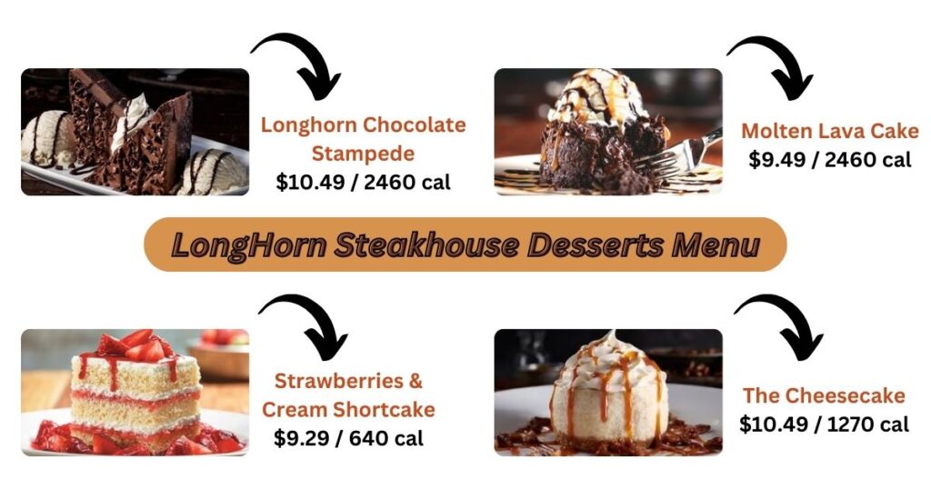 LongHorn Steakhouse Desserts Menu