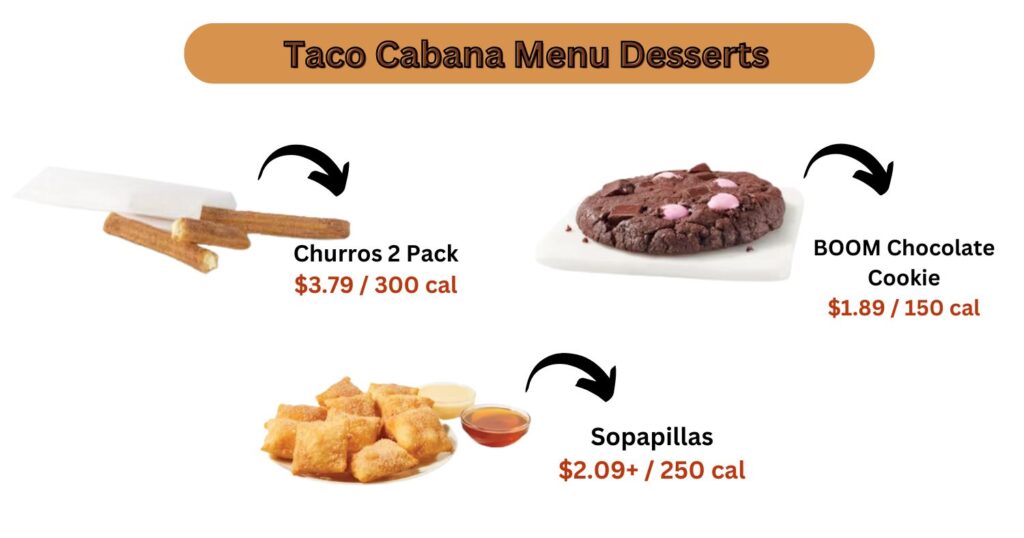 Taco Cabana Menu Desserts