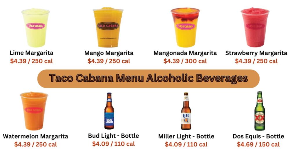 Taco Cabana Menu Alcoholic Beverages