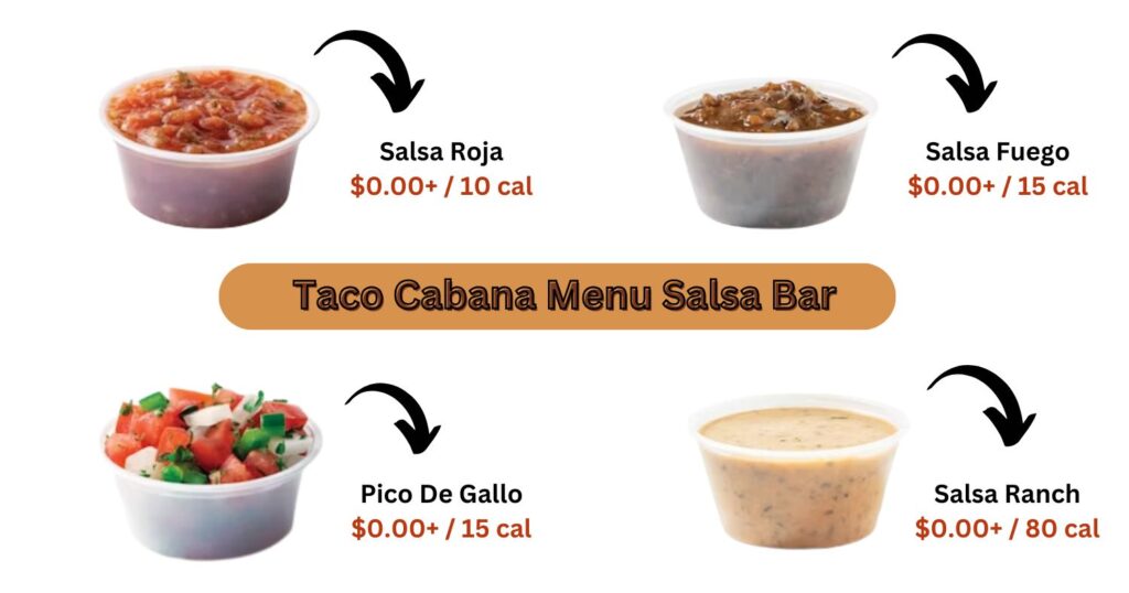 Taco Cabana Menu Salsa Bar