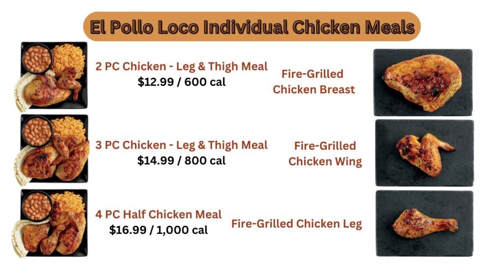 El Pollo Loco Individual Chicken Meals