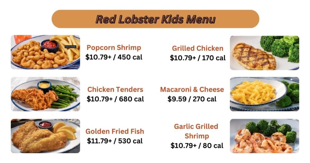 Red Lobster Kids Menu