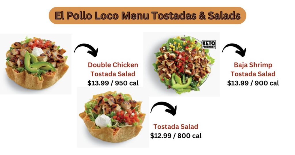 El Pollo Loco Menu Tostadas & Salads