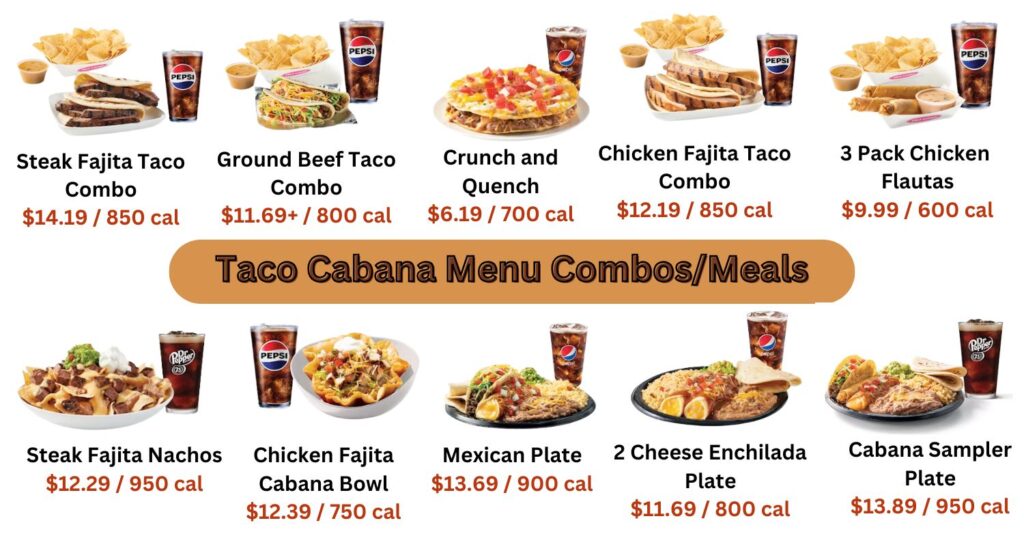 Taco Cabana Menu Combos/Meals