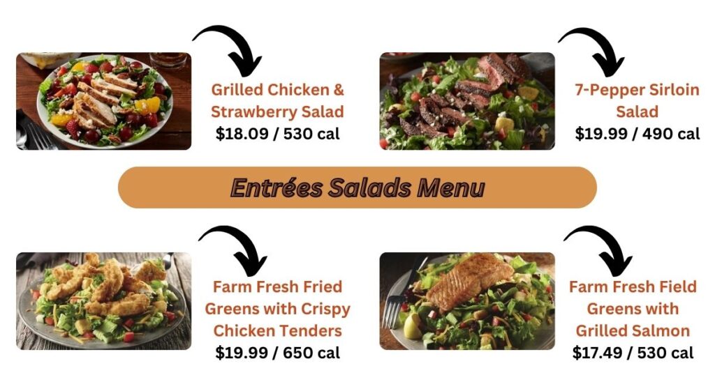 Entrées Salads Menu