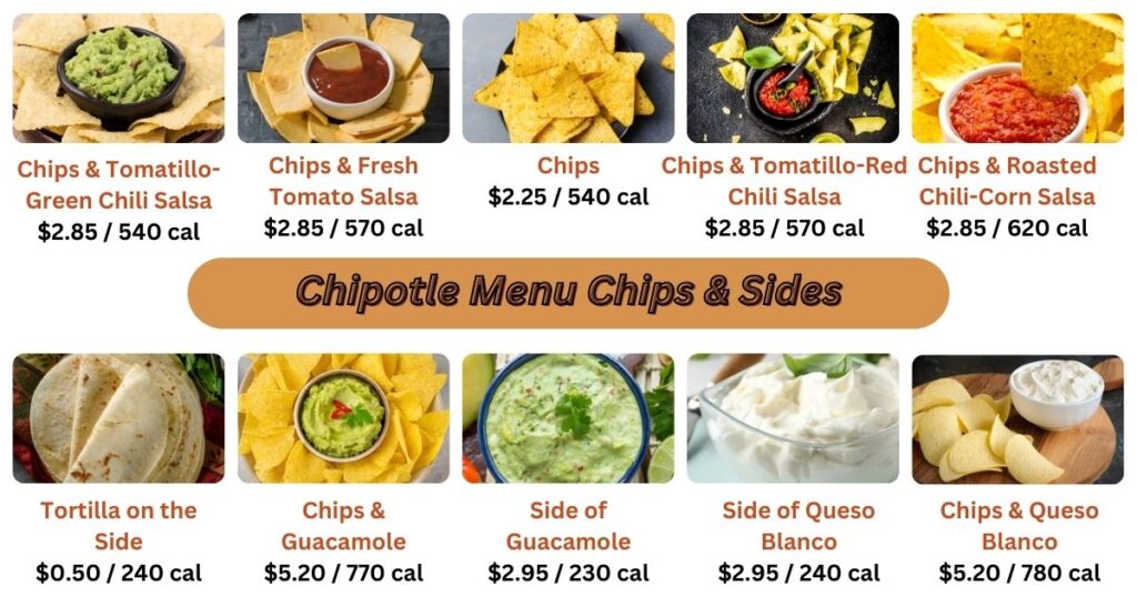 Chipotle Menu Chips & Sides