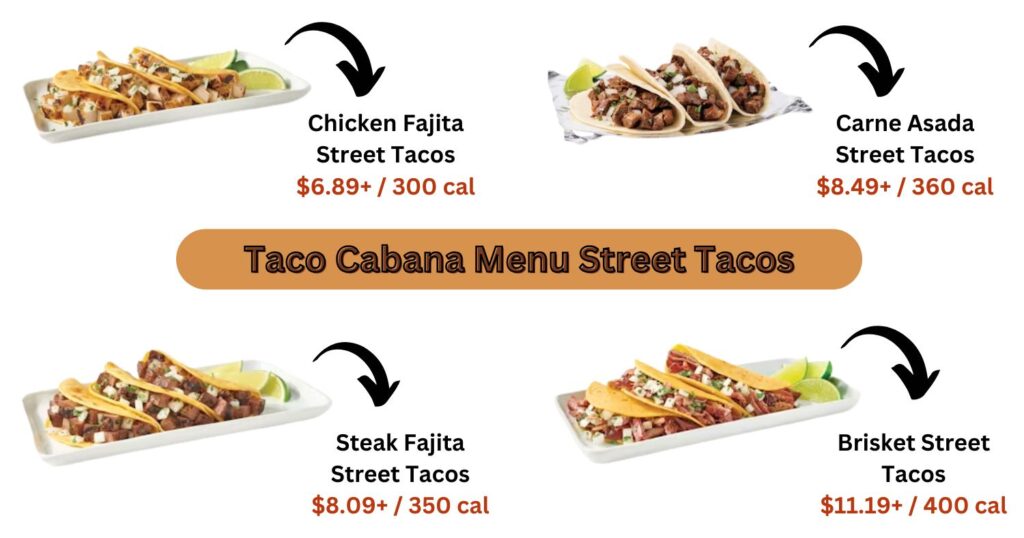 Taco Cabana Menu Street Tacos