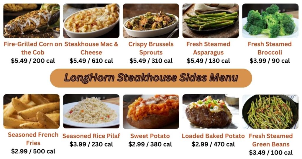 LongHorn Steakhouse Sides Menu