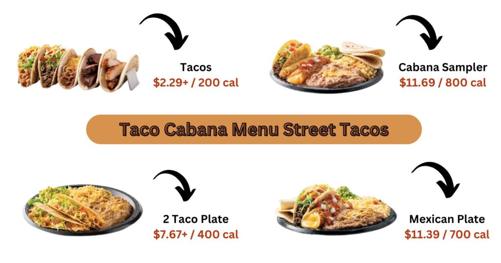 Taco Cabana Menu Street Tacos