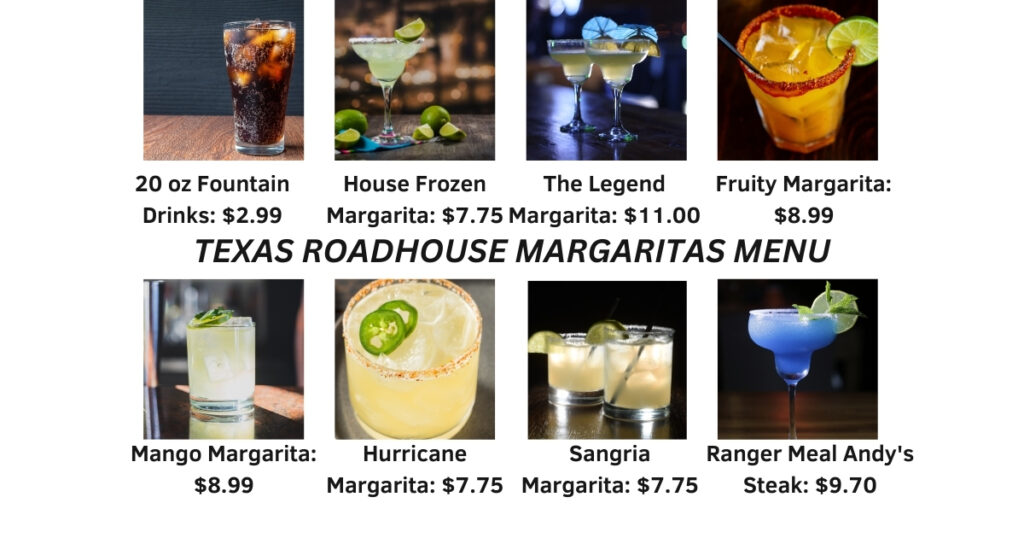 TEXAS ROADHOUSE MARGARITAS MENU