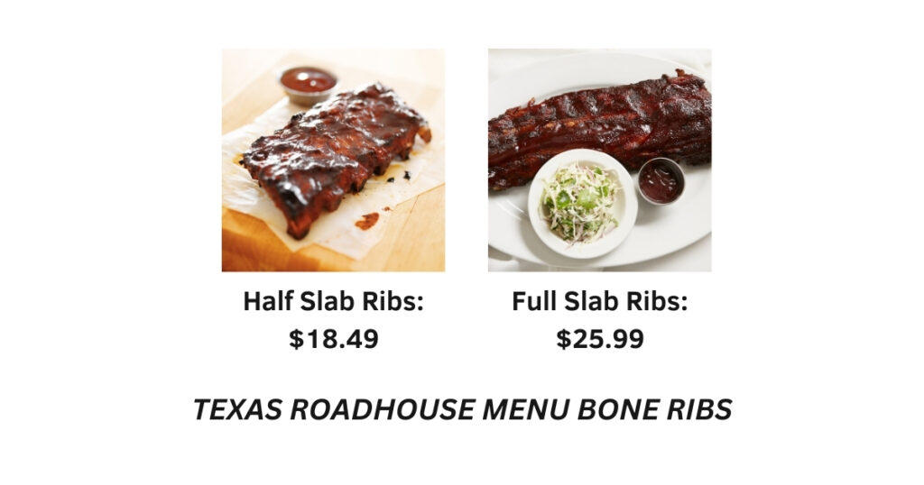 TEXAS ROADHOUSE MENU FALL OFF THE BONE RIBS