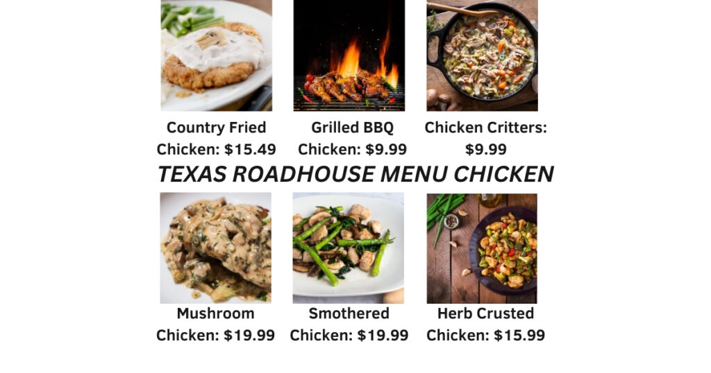 TEXAS ROADHOUSE MENU CHICKEN