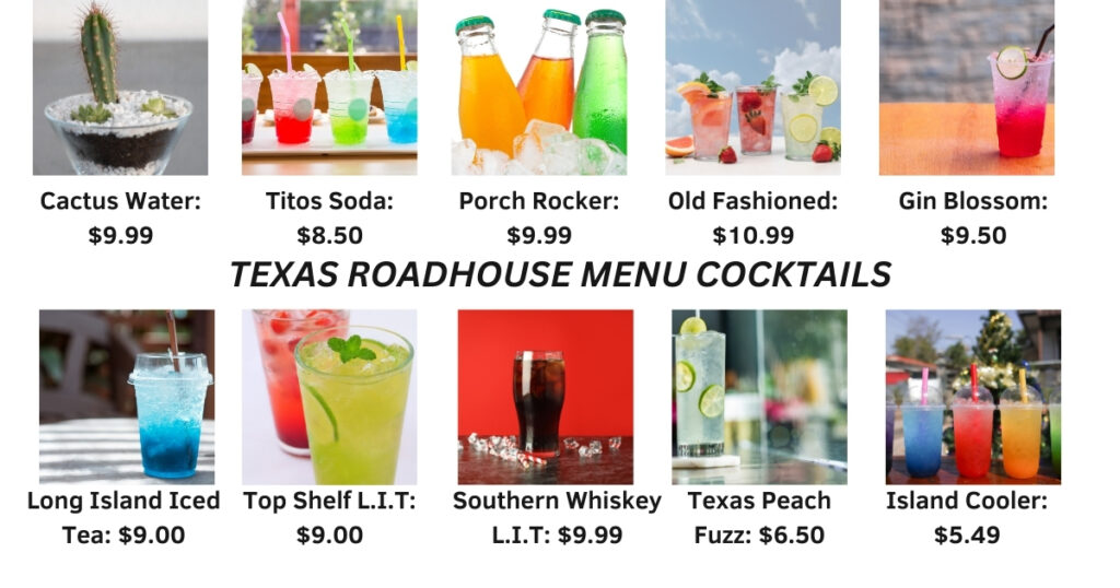 TEXAS ROADHOUSE MENU COCKTAILS